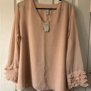 Carmen Women's Blush V-Neck Blouse